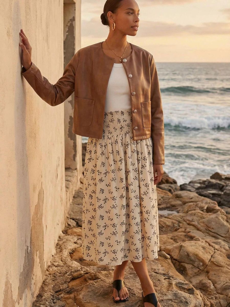 Rhea Smocked Waist Skirt